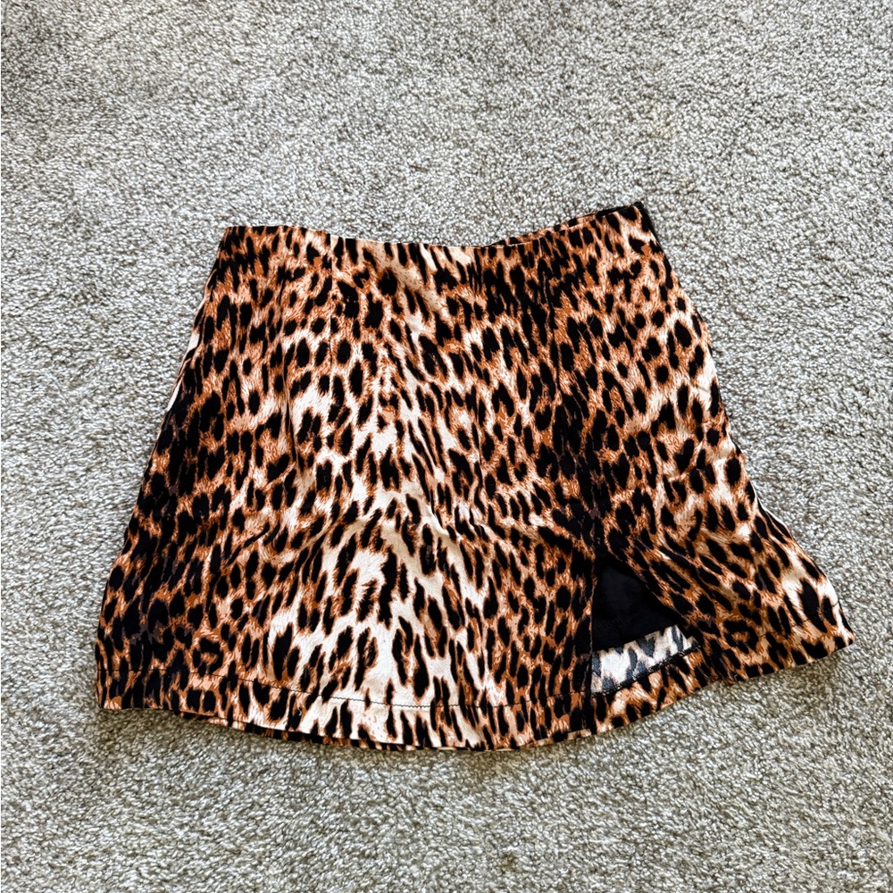 Olivaceous Wild Print Mini Skirt